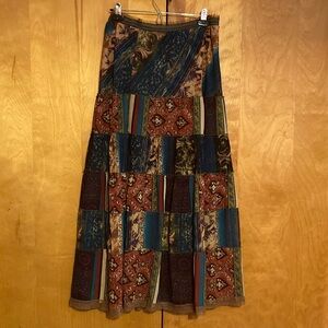 The Pyramid Collection Large Bohemian Patchwork Maxi Skirt